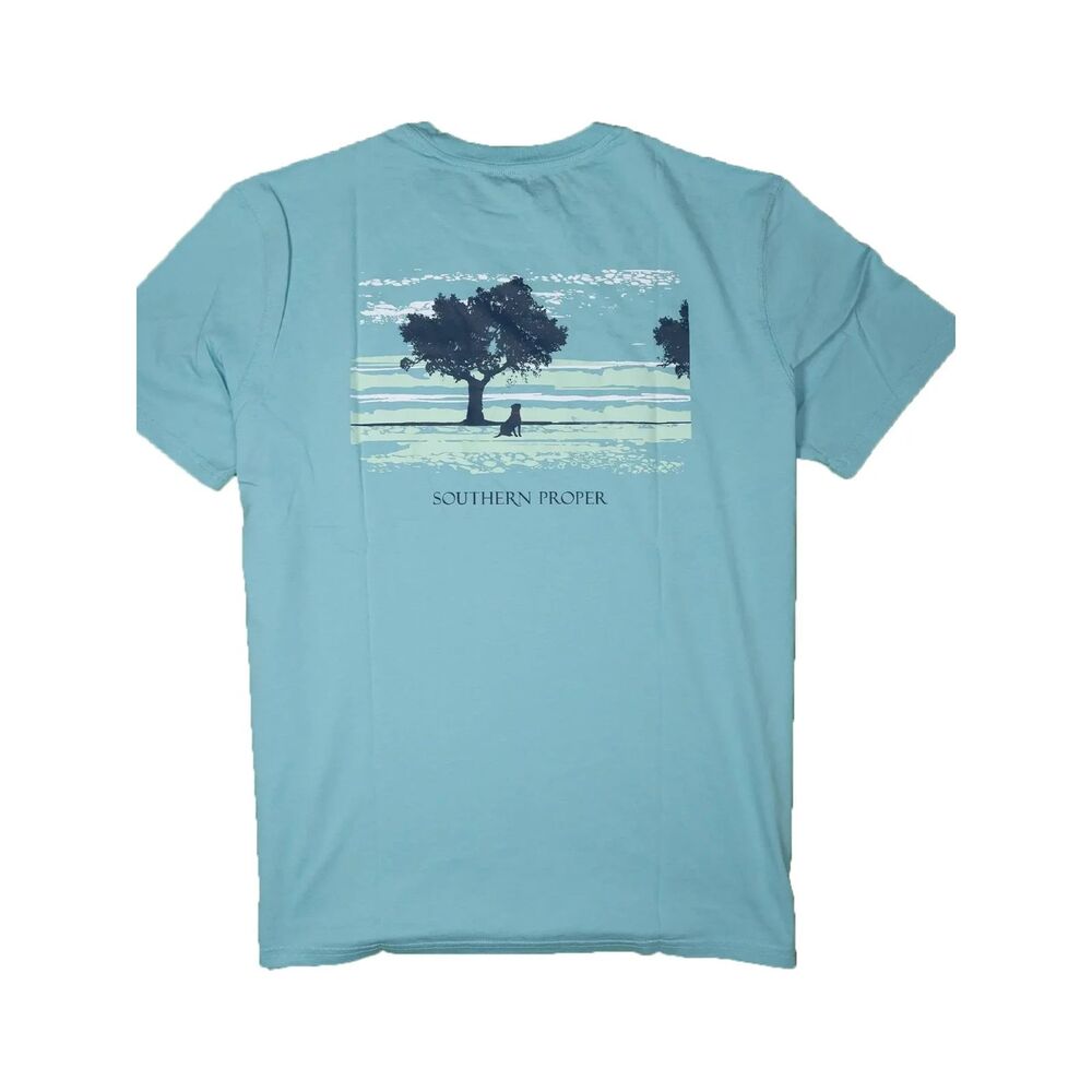 Southern Proper Short Sleeve Tee: River Dog - Men's Large Marine Blue New